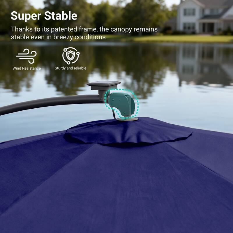 Sonkuki Outdoor 10FT LED lighted Patio Offset umbrella for Garden