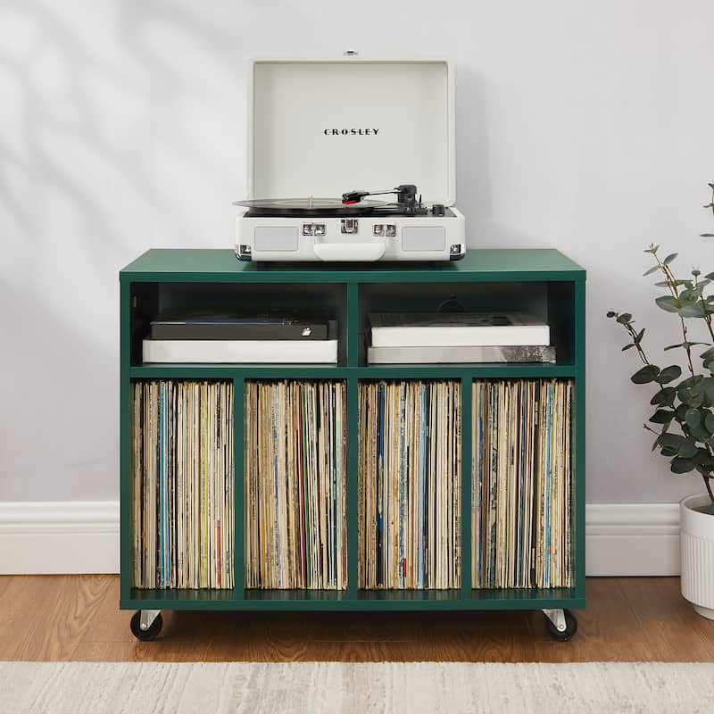 Crosley Carlo Rolling Record Storage Console
