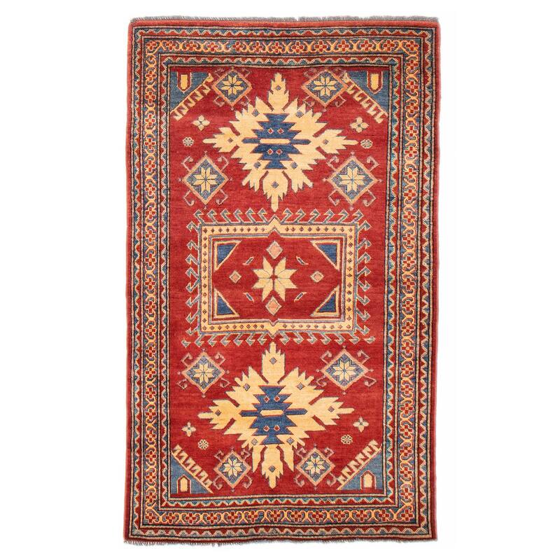 ECARPETGALLERY Hand-knotted Ghazni Red Wool Rug - 3'7 x 5'9 - Dark Red - 3'7 x 5'9