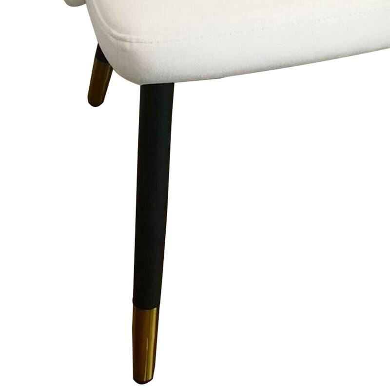 Black and Gold/White Fabric Upholstered Metal Frame Dining Chair, Set of 2, Sturdy Dining Chair for Dining Rooms - 21.75