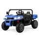 preview thumbnail 3 of 2, 2-Seater Kids Ride On Dump Truck with Dump Bed and Shovel - 46.8" x 26.7" x 25.5" Blue