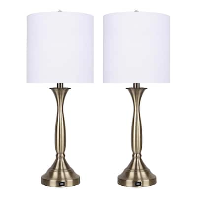 Sawyer 25" Metal Table Lamp with USB (Set of 2)