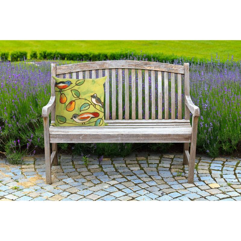 Liora Manne Visions III Song Birds Indoor/Outdoor Pillow Green 20" Square