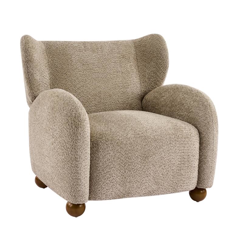 Christopher Knight Home - Wingback Modern Upholstered Club Chair with Wooden Legs
