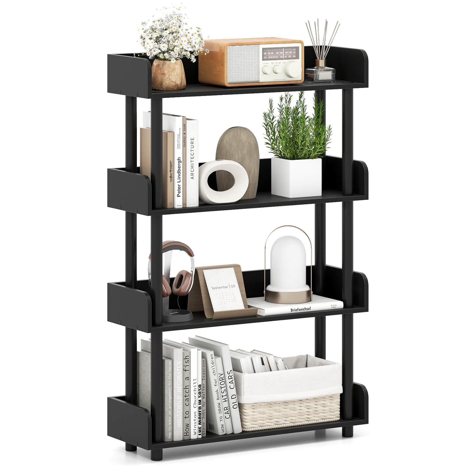 Costway 1/2 PCS 4-Tier Bookshelf with Anti-Tipping Kit Industrial - See Details