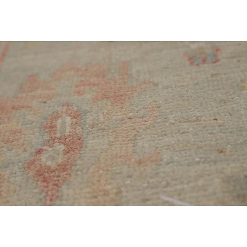 Transitional Blue Oushak Turkish Rug Hand-Knotted Wool Carpet - 5'1"x 8'0"