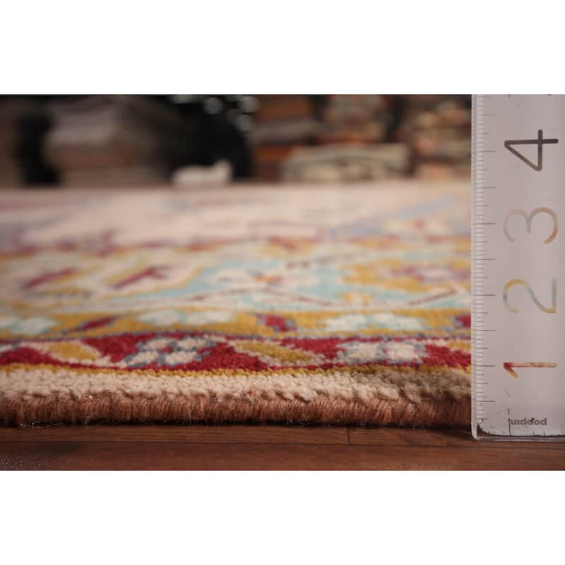 Geometric Viss Indian Large Area Rug Hand-Knotted Wool Carpet - 9'7"x 14'1"