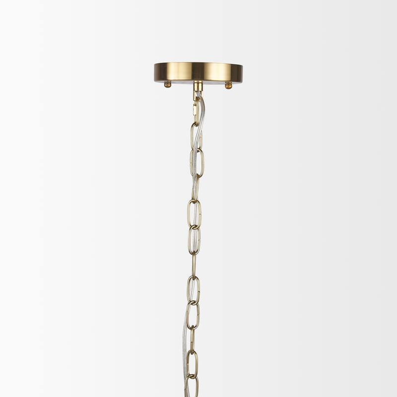 Britton Gold Metal w/ Clear Glass Globe 1-Light Pendant Light - 5.9L x 5.9W x 13.8H