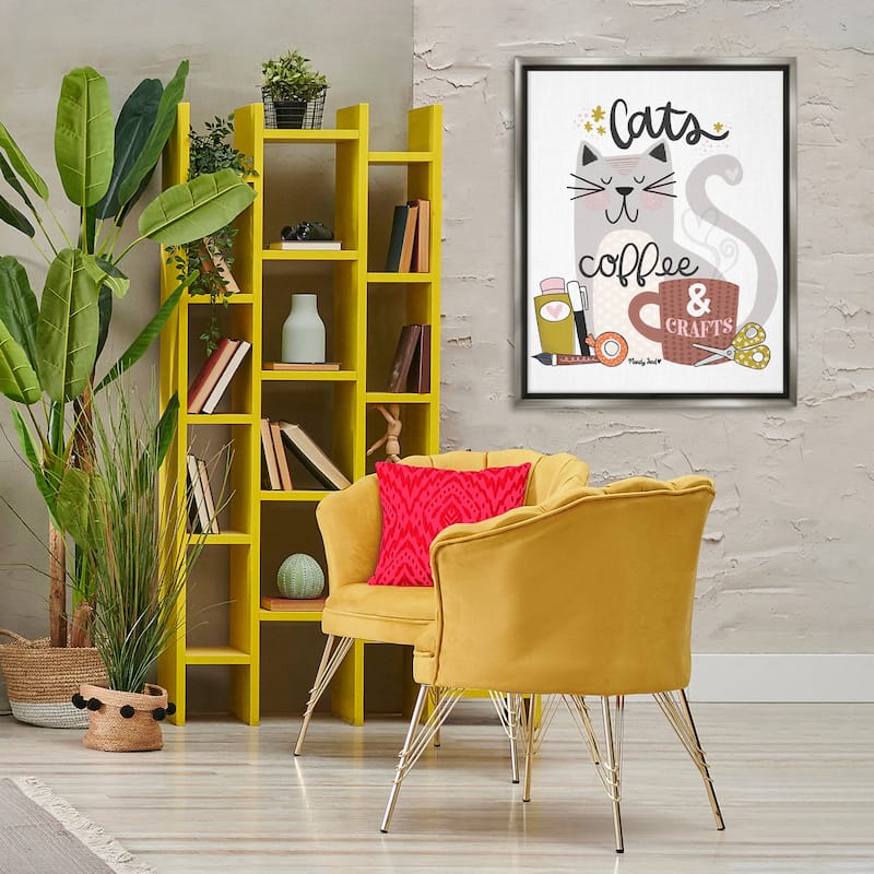 Stupell Cats Coffee & Crafts Framed Floater Canvas Wall Art Design By Mandy Ford Art + Illustration