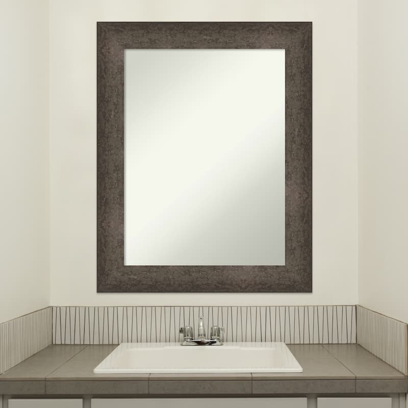 Dappled Non-Beveled Wood Framed Bathroom Vanity Wall Mirror