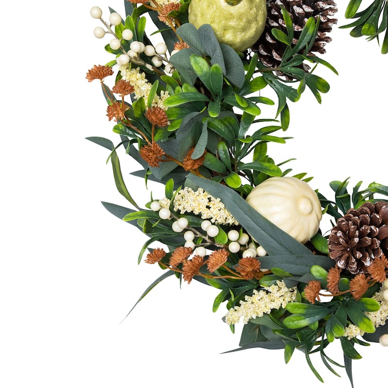 Artificial Gourds and Foliage Fall Harvest Wreath - 24 inch Unlit - N/A