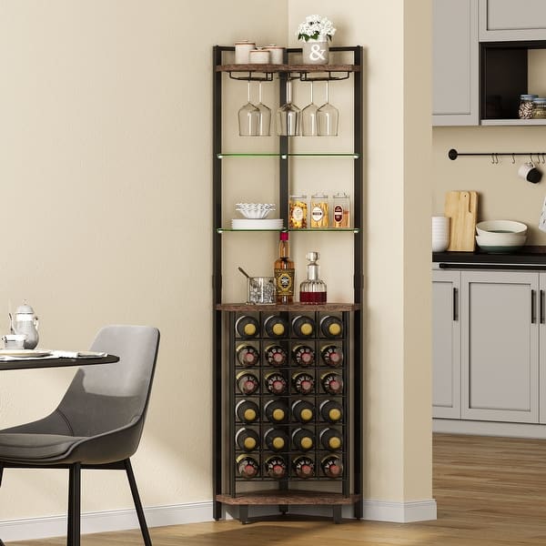 Bar Shelf Glass Holder For Shelf Tier LED Floating Shelf With Wine Glass  Rack RGB Wall