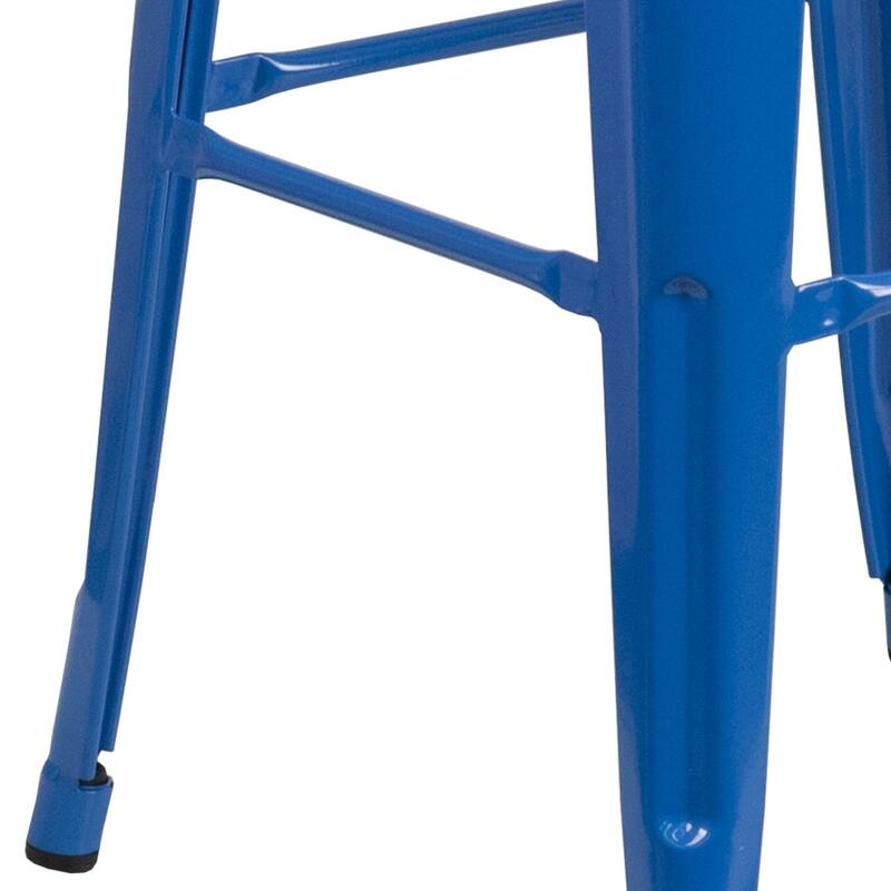 4 Pack 30" High Backless Metal Indoor-Outdoor Barstool with Square Seat