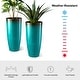 preview thumbnail 11 of 47, Glitzhome 30"H Set of 2 Oversized Gradient Cobalt Blue/Turquoise/Red Tall Plastic Planter