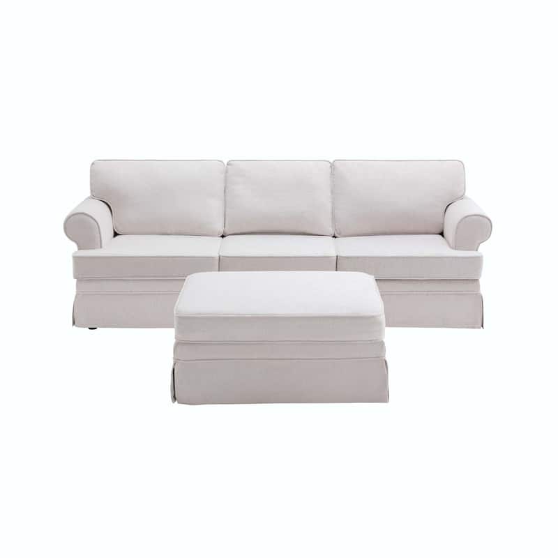 Comfortable Sectional Couch with removable Ottoman for Living Room