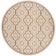 preview thumbnail 21 of 52, SAFAVIEH Courtyard Annmarie Indoor/ Outdoor Waterproof Patio Backyard Rug 6'7" Round - Beige/Dark Beige