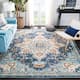 SAFAVIEH Madison Diederike Boho Medallion Distressed Rug - 9' x 12' - Blue/Light Blue
