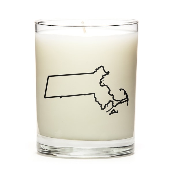 State Outline Candle, Premium Soy Wax, Massachusets, Apple Cinnamon