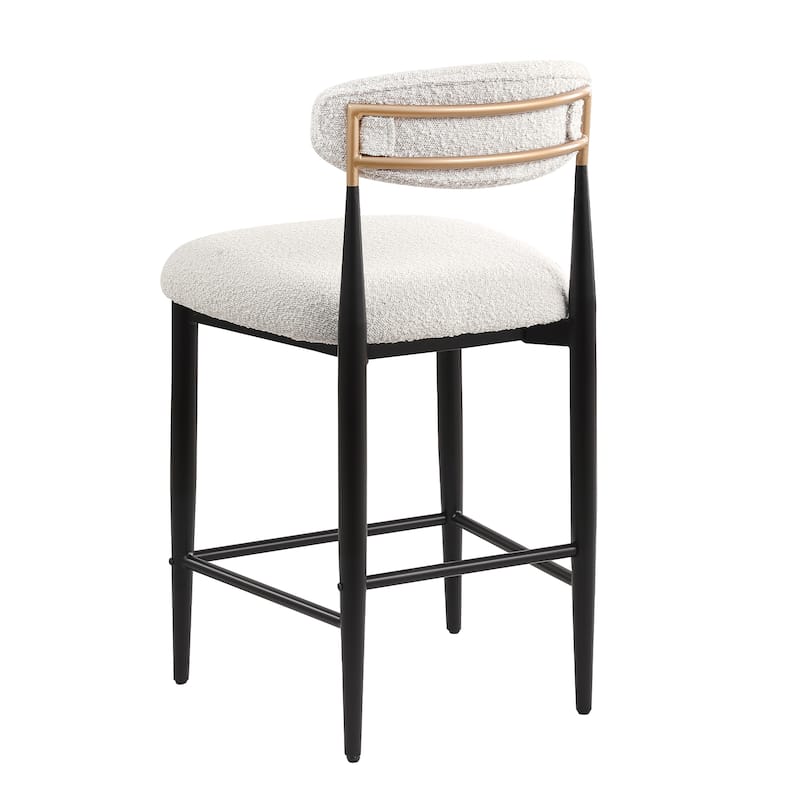 Morden Fort Modern Armless Boucle Bar Chairs(Set of 4)