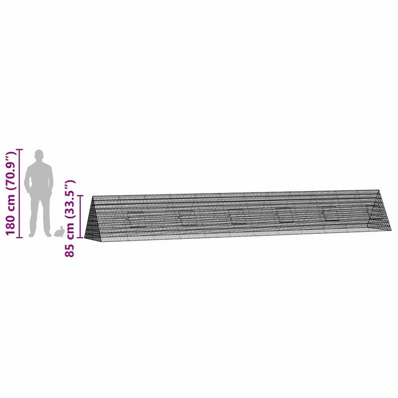 vidaXL Rabbit Cage Silver 215 x 100 x 85 cm Galvanised Steel