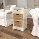 preview thumbnail 48 of 87, Cream, Teal, White or Brown Wood 2 Baskets and 1 Drawer Storage Unit - 16 x 13 x 28