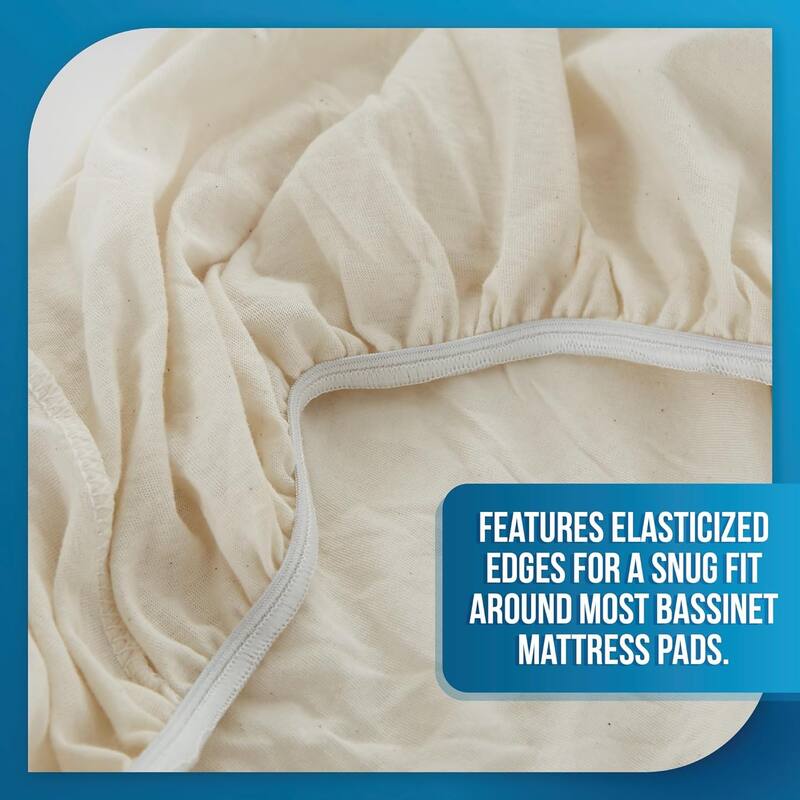 My Baby's First, Fitted Bassinet Sheets, 100% Natural Cotton, 15" x 30", 2 Pack