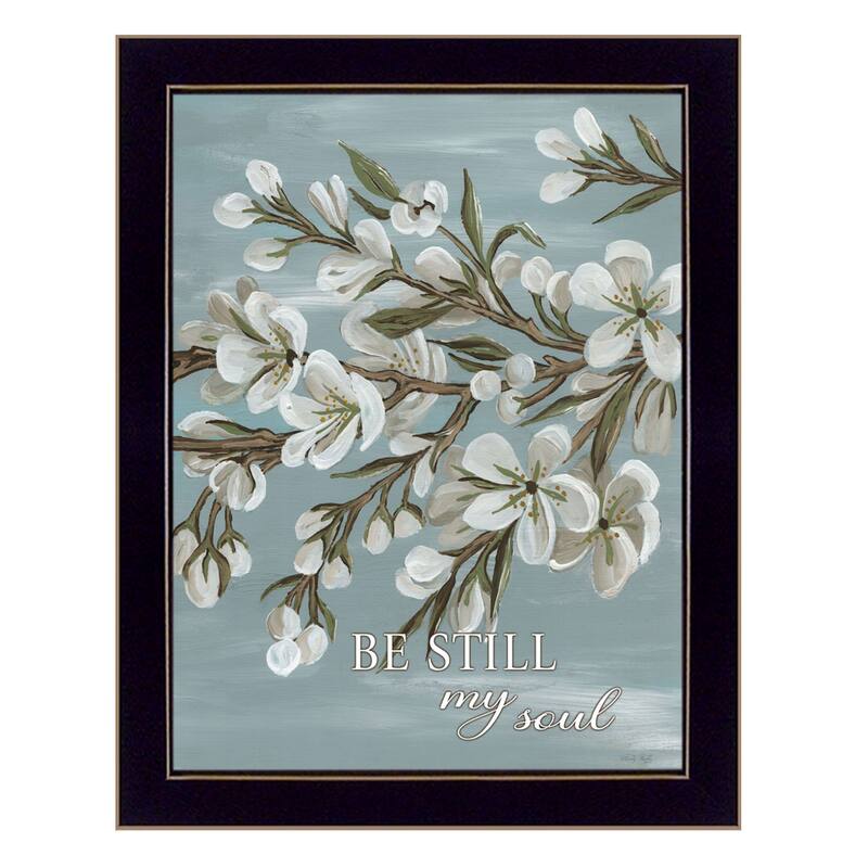 TrendyDecor4U "Spring Be Still" Framed Print Wall Art - Black