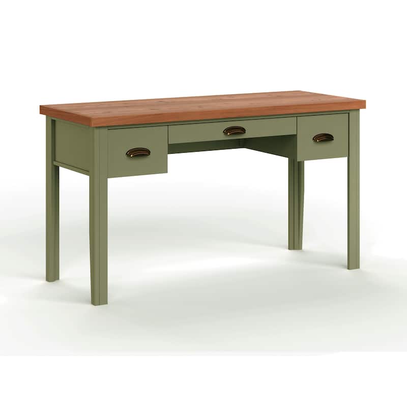 Bridgevine Home Modern Farmhouse 53 inch Writing Desk, No Assembly Required, Two-Tone Finish