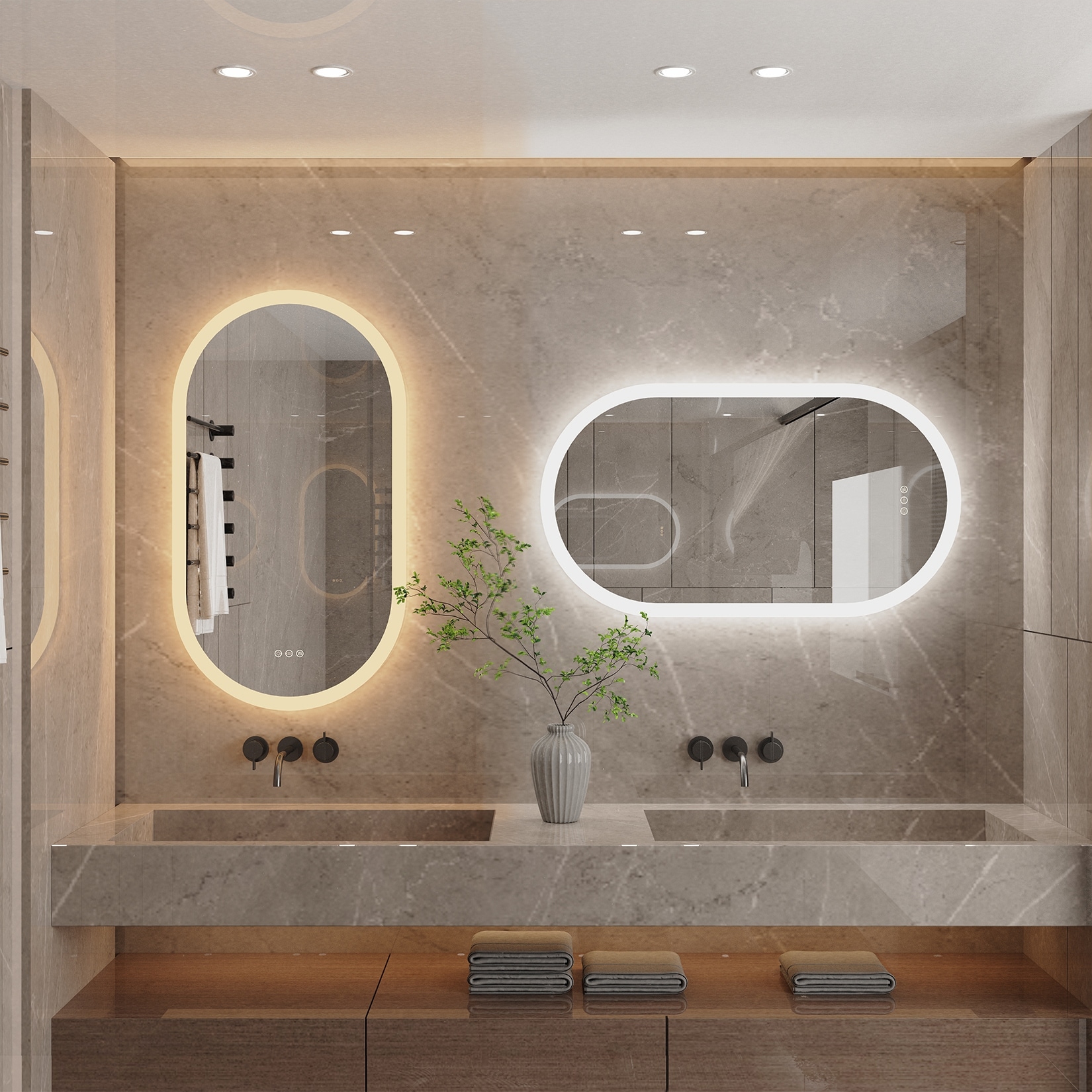 Large Oval Frameless LED Bathroom Wall Vanity Mirror Dimmable Backlit  Anti-Fog Bed Bath  Beyond 38932753