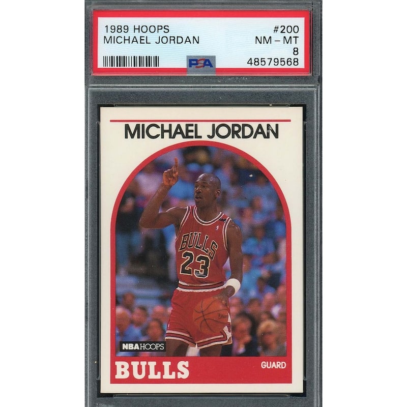 Michael Jordan 1989 Hoops Basketball Card #200 Graded PSA 8 - 8'6" x 11'6"