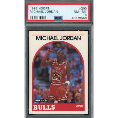 Michael Jordan 1989 Hoops Basketball Card #200 Graded PSA 8 - 8'6" x 11'6"