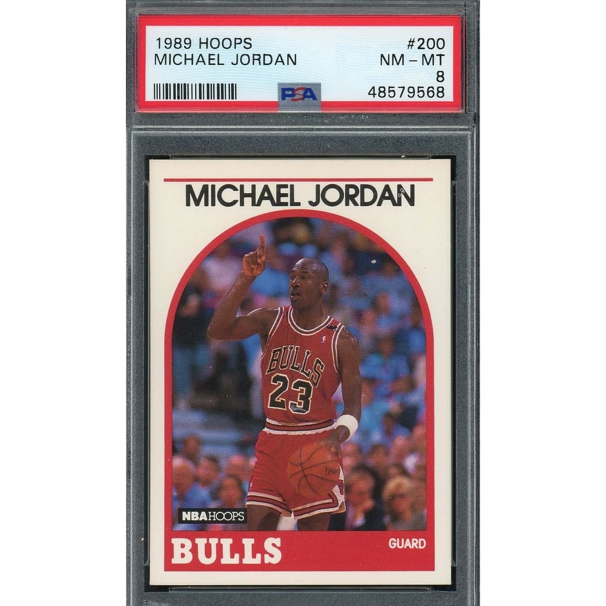 Michael Jordan 1989 Hoops Basketball Card #200 Graded PSA 8 - 8'6" x 11'6"