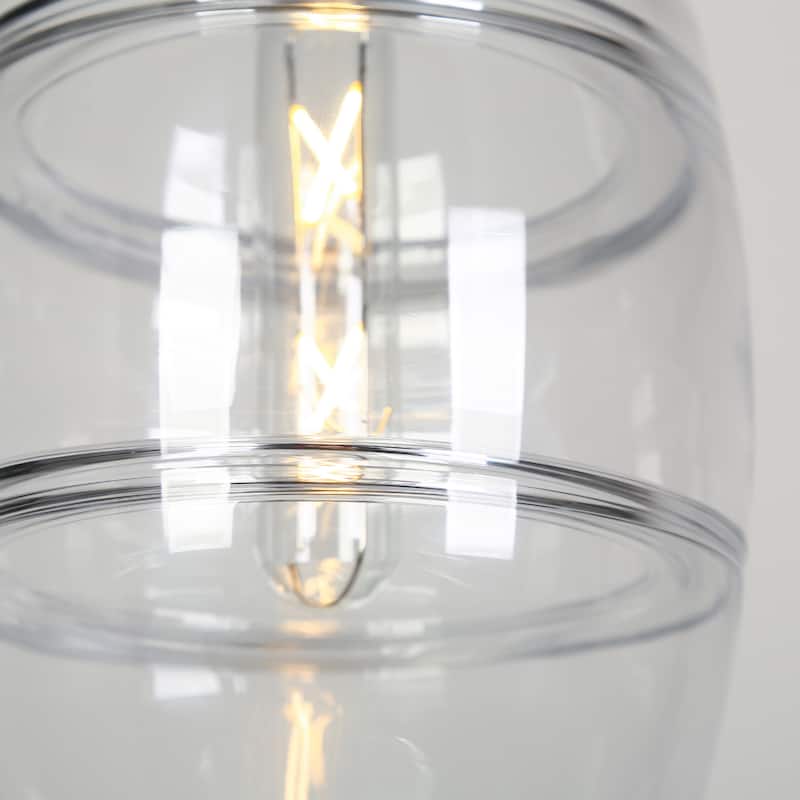 Modern Gold 1-Light Glass Pendant Light for Kitchen Island Dining Room - D6.7"xH12.6"