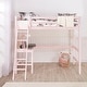preview thumbnail 7 of 67, Hillsdale Caspian Wood Twin Loft Bed with Desk Soft Pink