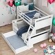 preview thumbnail 1 of 20, Twin Over Full Bunk Bed With Ladder,Twin Size Trundle Grey