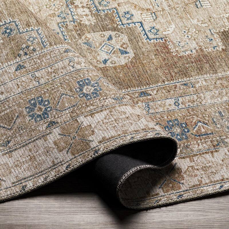 Livabliss Markus Persian Medallion Printed Machine Washable Area Rug