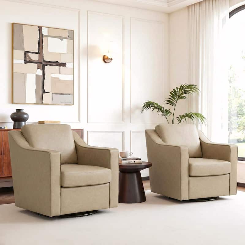 Modern Swivel Upholstered Armchair Accent chair Set of 2