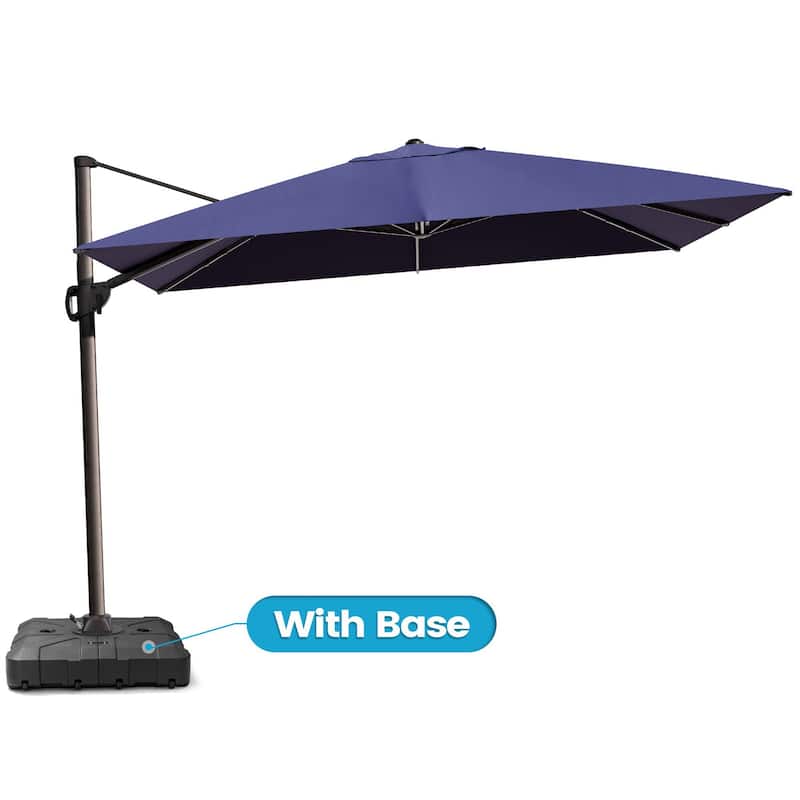 9 x 12 ft Outdoor Patio Cantilever Offset Umbrella with Heavy Duty Sand Water Fillable Base