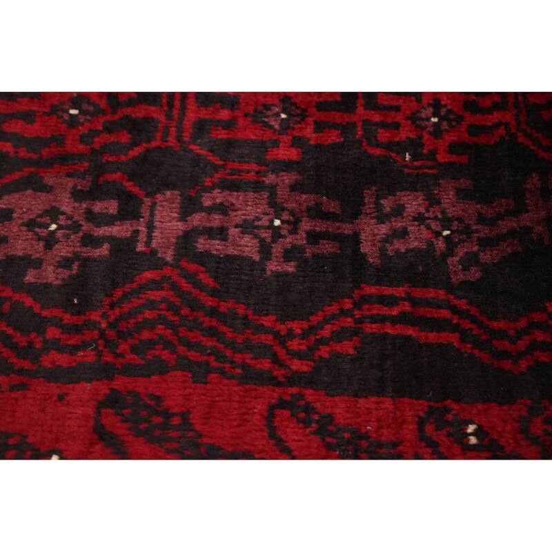 ECARPETGALLERY Hand-knotted Baluch Black, Red Wool Rug - 3'1 x 5'9