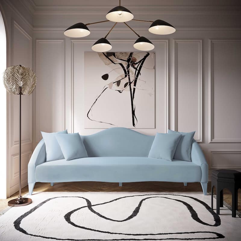 Naya Velvet Sofa - 96"W x 36.2"D x 34.3"H - 96"W x 36.2"D x 34.3"H