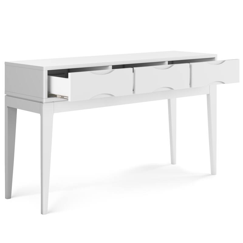 WYNDENHALL Pearson SOLID HARDWOOD 54 inch Wide Mid Century Modern Console Sofa Table - 54 W x 16 D x 31 H