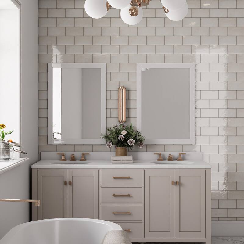 Merola Tile Camden Bone 4" x 8" Ceramic Wall Tile - Case (50 Tiles)