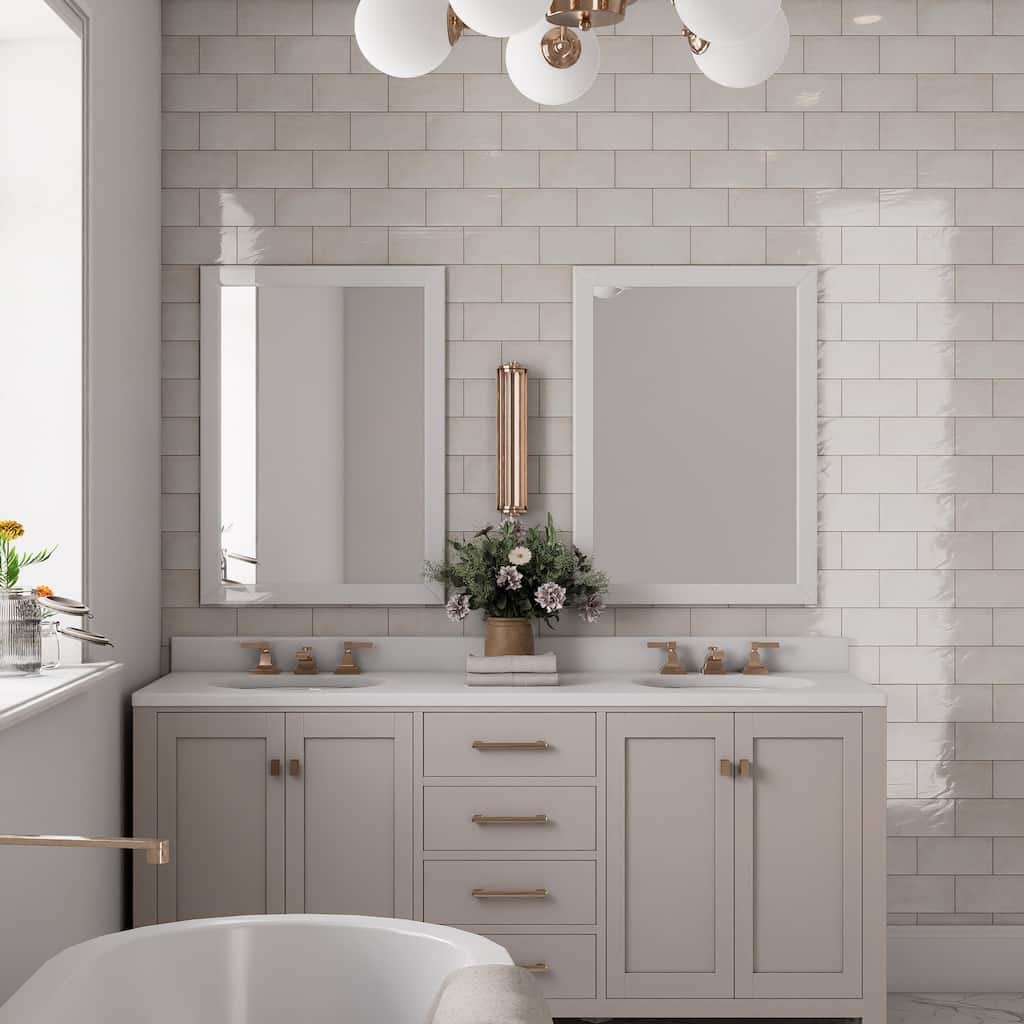 Merola Tile Camden Bone 4" x 8" Ceramic Wall Tile