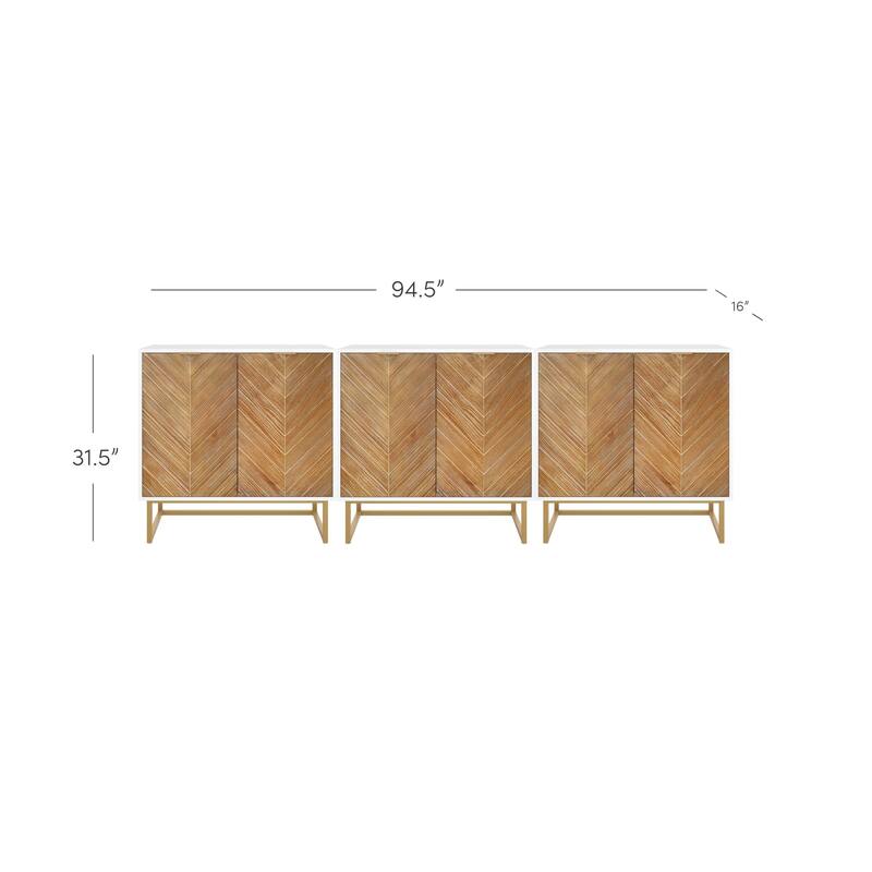 Nathan James Enloe Rustic Doors Metal Base Free Standing Modern Storage Cabinet for Entryway