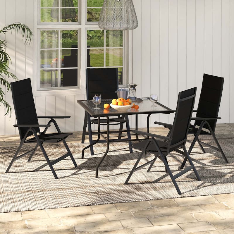 1/2/4 PCS Patio Folding Dining Chair Adjustable Outdoor Chairs