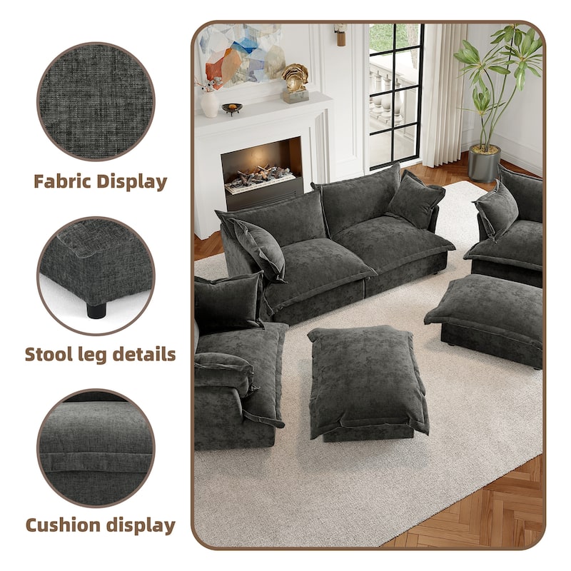 Cloud Chenille Upholstered Modular Sectional Sofa
