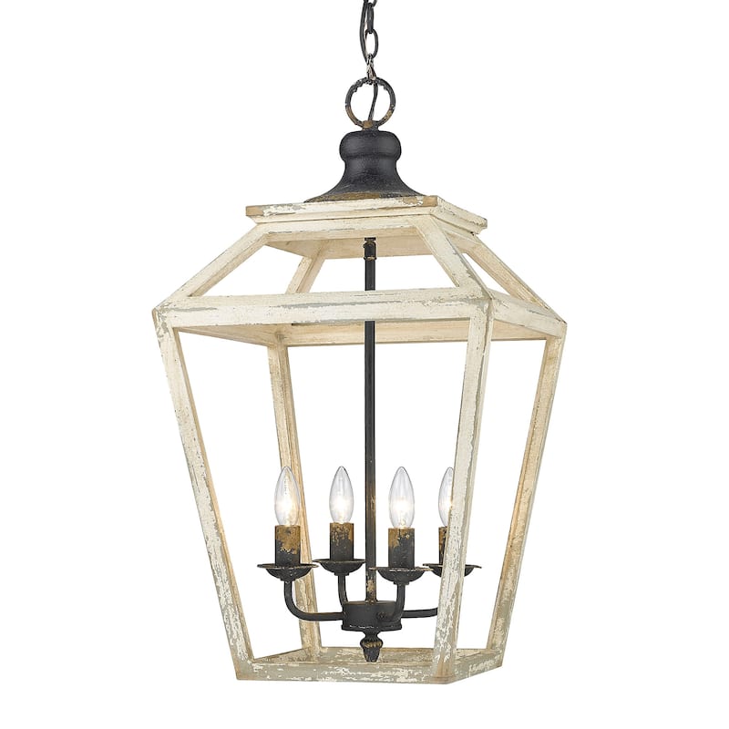 Golden Lighting Haiden 4-light Pendant in Antique Black Iron