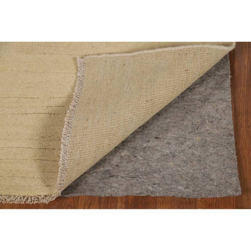 Modern Gabbeh Oriental Foyer Rug Hand-Knotted Beige Wool Carpet - 3'0"x 5'0"