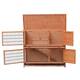 2-Floor Large Pet Hutch Wooden Pet House Metal Frame Bunny Cage