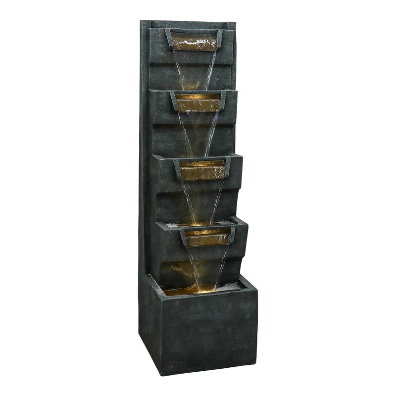 39.3in H Modern Outdoor Water Fountain Indoor Cascading Fountains